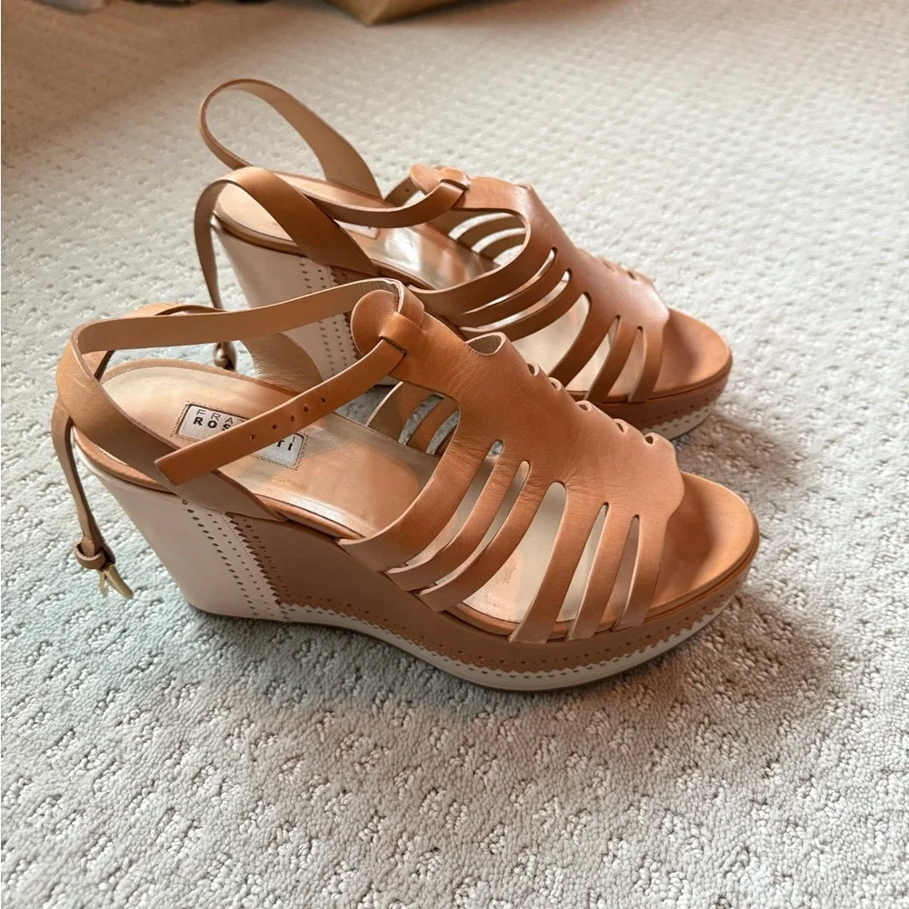Fratelli Rossetti Tan Wedge Sandals - Picture 4 of 11
